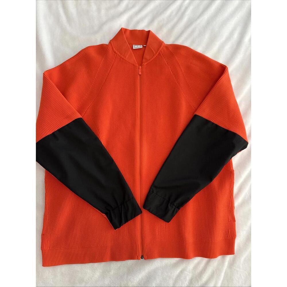 Puma x Central Saint Martins Chunky Evo Knit Sweater Jacket Orange Men's XL